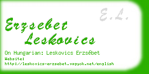 erzsebet leskovics business card